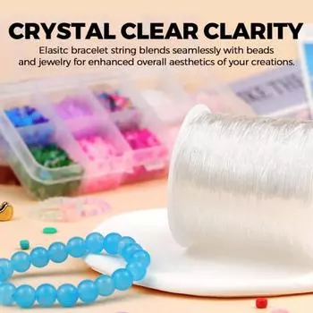 2 рулона эластичного шнура, прозрачная эластичная нить для браслета, износостойкий эластичный шнур для самостоятельного изготовления бисера для изготовления ювелирных изделий прозрачный