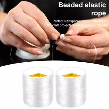 2 рулона эластичного шнура, прозрачная эластичная нить для браслета, износостойкая эластичная лента для самостоятельного изготовления бисера, изготовление ювелирных изделий