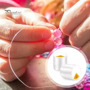 2 рулона эластичного шнура, прозрачная эластичная нить для браслета, износостойкий эластичный шнур для самостоятельного изготовления бисера для изготовления ювелирных изделий прозрачный