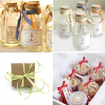 2 рулона бумажной ленты из рафии, подарочная упаковка, декор для рукоделия