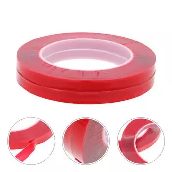 2 рулона клейкой ленты для демонстрации ногтей прозрачные двухсторонние для подставки под ногти нажимные красный