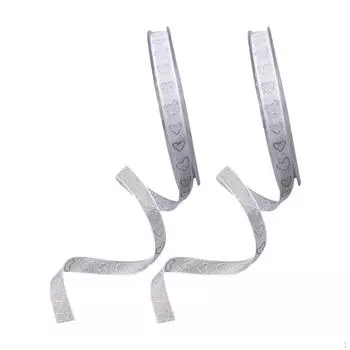 2 рулона лент ко Дню святого Валентина Подарочная упаковка Проволочное сердце для вечеринки с венком 1cmx20m Silver