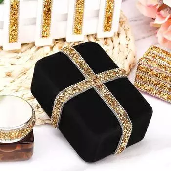 2 рулона ленты со стразами шириной 1 см и длиной 1 ярд, самоклеящиеся материалы для украшения одежды, обуви, торта, стразами 1cm