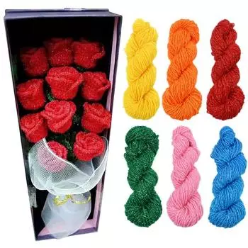 2 рулона пряжи для ручного вязания блестящая пряжа ручной работы пряжа для вышивки крестом шарф акриловая пряжа тонкие нитки свитер