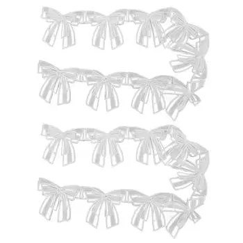 2 рулона вышитого кружева с отделкой бантом, мягкий, удобный, двухслойный сетчатый бант с бусинами