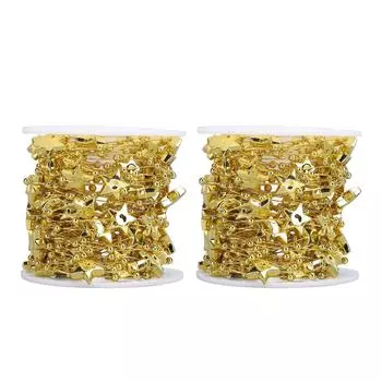 2 рулона звездных бусин гирлянда 10 м длина режущиеся декоративные бусины гирлянда для свадьбы рождество золотистый
