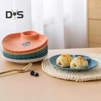 2-секционная тарелка для закусок, пищевая пластиковая устойчивая к царапинам тарелка для вертелов, предметы домашнего обихода синий