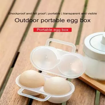 2-секционный ящик для яиц Распределитель яиц Стационарный уличный переносной лоток для яиц Холодильник Ящик для хранения Ударопрочный Устойчивый к падениям Пластиковый лоток для яиц