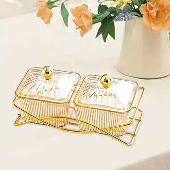 2 сервировочные тарелки для закусок, блюдо для закусок из скандинавских фруктов с крышкой, поднос для приправ, разделитель для десерта коричневый