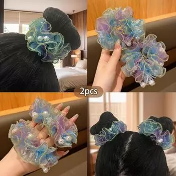 2 сетчатых кольца для волос в виде толстой кишки, корейская версия, милые резинки, аксессуары для волос