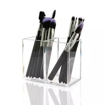 2 сетчатых прозрачных держателя для кистей для карандашей для бровей, органайзер для косметики, коробки для хранения кистей, контейнеры для косметики