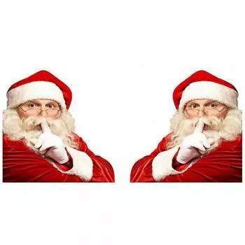 2 sets of Christmas funny Santa claus stickers, left and right, for car windows, waterproof