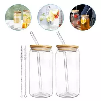 2 Sets Water Cup Espresso Clear Design Glass Juice Iced Tea Coffee Mug Beverage Covered