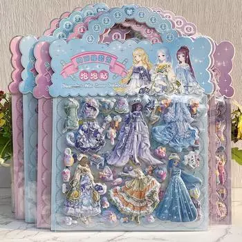 2 Sheets/Bag Cartoon Foam Bubble Stickers Kawaii 3D Puffy Stickers Children Random 1Bag