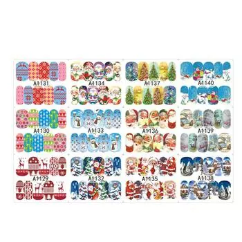 2 листа Рождественские наклейки для ногтей Снеговик Олень Переводные наклейки Маникюр DIY Советы