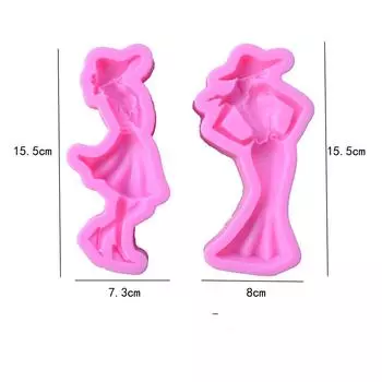 2 шляпы, красивая спина, богиня, помадка, силиконовая форма, сделай сам, украшение для шоколадного торта, глина, мягкая глиняная форма 1 розовый