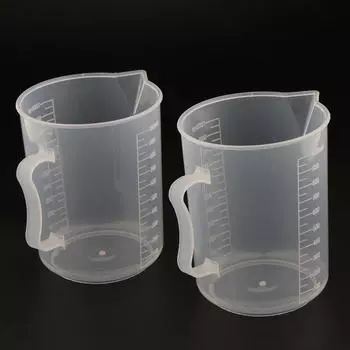 2 шт. 1000 мл пластиковый мерный стакан с ручкой