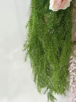 2 шт. 100 см зеленое растение, поддельное настенное висение, трава, длинная лоза, искусственные растения, пластиковые листья для домашнего сада, свадебного декора зелёный