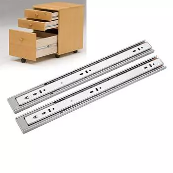 2 шт. 10-20 дюймов металлические буферные бесшумные направляющие для ящиков с мягким закрыванием направляющие для ящиков, раздвижные трехсекционные направляющие для шкафа, мебельная фурнитура 10 inch(250MM)