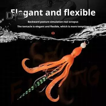 2 шт. 10,5 см/7 г мягкая приманка для ловли кальмаров из термопластичного эластомера с крючками с двумя бородками, светящаяся в темноте бионическая цветная искусственная приманка для ловли пресноводных и соленых кальмаров розовый