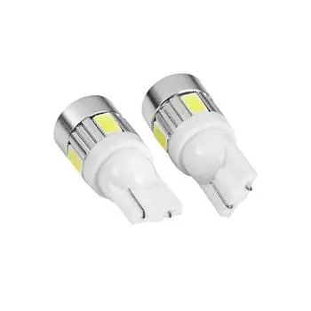 2 шт./10 шт. T10 светодиодные лампы 194 168 W5W 5630 6 SMD объектив, внутренняя лампа, белый габаритный фонарь для лицензии 2 pieces