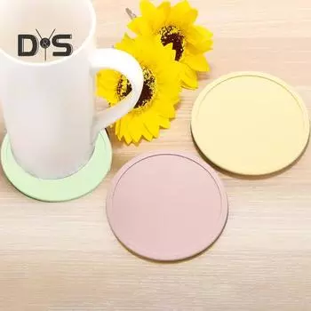 2 шт., 10 см, силиконовая подставка, термостойкая, нескользящая, с приподнятым краем, защита от разливов, столешница, круглая подставка для напитков, кофе, чая, подстаканник, кухонные принадлежности синий