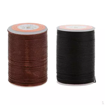2 шт., 113 метров, 0,55 мм, круглые кожаные шнуры для ручного шитья с вощеной нитью