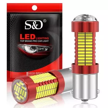 2 шт. 1156 BA15S BAU15S 1157 BAY15D P21W P21/5W PY21W 108SMD 4014 автомобильные светодиодные указатели поворота стоп-сигналы задние фонари авто задние лампы заднего хода белые красные желтые 1156 BAU15S PY21W жёлтый