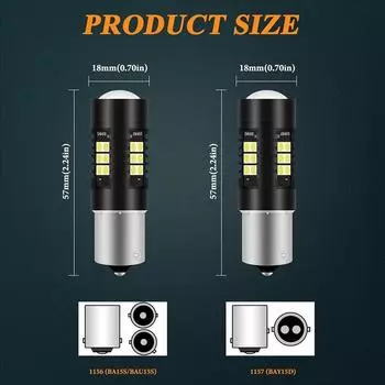 2 шт. 1156 BA15S P21W светодиодные лампы BAY15D 1157 P21 5W R5W 3030 21SMD безошибочные сигнальные огни автомобильные лампы светодиодные лампы для автомобиля 1156 ba15s P21W белый