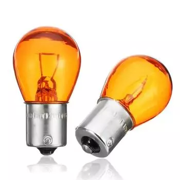 2 шт. 1156 BA15S стеклянная автомобильная лампа стоп-сигнала, лампа указателя поворота 21 Вт DC12 В, белая, янтарная, лампа дневного света янтарь