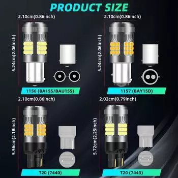 2 шт. 1156 T20 7440 светодиодные лампы с вентилятором 36SMD BA15S BAU15S желтые светодиоды Canbus для указателей поворота парковочные фонари заднего хода 12 В 1156 BAU15S PY21W жёлтый