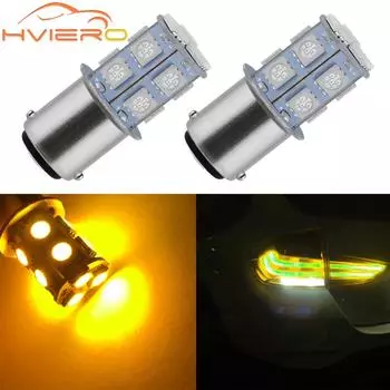 2 шт. 1157 BAY15D P21W 13SMD 5050 автомобильные светодиодные указатели поворота стоп-сигналы задние фонари автопарковка задние фонари заднего хода BAY15D 1157 жёлтый