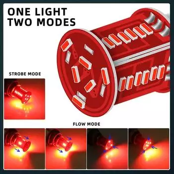 2 шт. 1157 светодиодных стробоскопических задних фонарей для мотоцикла, вспышка 3030 30SMD, сигнальный фонарь, стоп-сигнал, 12 В, мотоциклетный фонарь красный