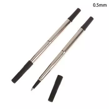 2 шт., 11,6 см, металлический стержень для шариковой ручки, наконечник 0,5 мм, 0,7 мм, подходит для замены ручки Treasure, черный и синий 0.5mm чёрный