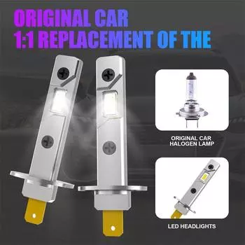 2 шт. 12000 лм H1 светодиодная лампа для фар Canbus автомобильная противотуманная фара 6500 К белая 12 В-24 В супер яркая, Plug And Play без вентилятора