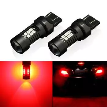 2 шт. 1200Lm T20 7443 светодиодные лампы 7440 W21/5W светодиодные автомобильные фонари указатель поворота стоп-сигнал стояночный свет авто противотуманные фары красный янтарь белый