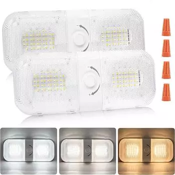 2 шт. 120 светодиодов 12-24 В, автомобильный внутренний светильник, купольная крыша, потолочный светильник для чтения, салонные светильники для фургона, грузовика, автофургона, лодки, кемпера, салона автомобиля белый