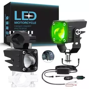 2 шт. 120 Вт мотоциклетный прожектор 6000K/3000K/10000K светодиодные противотуманные фары M1 Plus переключатель жгута проводов IP68 водонепроницаемые аксессуары 2 PCS чёрный