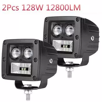 2 шт. 128 Вт 12800 лм CREE светодиодные фары-поды 3 дюйма Внедорожные фары Светодиодные фары для вождения