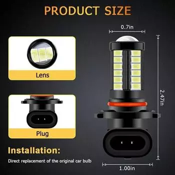 2 шт. 12-24 В H7 H4 H11 5730 чипы 33smd 9005 HB3 HB4 9006 светодиодные лампы противотуманные фары фары ходовые огни автомобильные фары дальнего света 6000K H7