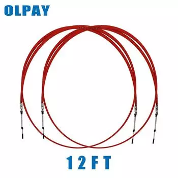 2 шт. 12 футов кабель управления дроссельной заслонкой для подвесного лодочного мотора Yamaha, кабель управления переключением дроссельной заслонки из нержавеющей стали красный