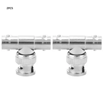 2 шт. 12 T-образный BNC-адаптер, разъем-разветвитель T BNC, штекер-гнездо