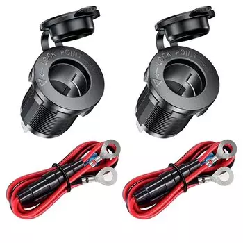 2 шт. 12 В/24 В постоянного тока водонепроницаемая розетка морского класса подходит для автомобиля с кабелем подключения 60 см