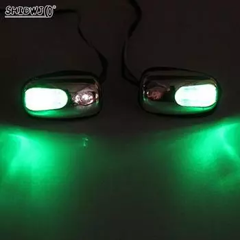 2 шт. 12 В Автомобильный Универсальный Омыватель Стеклоочистителя Форсунка Омывателя Лобового Стекла Светодиодная Подсветка Аксессуары зелёный