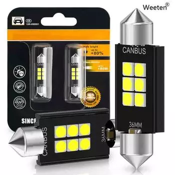 2 шт. 12 В C5W 31 мм 36 мм 39 мм 41 мм 3030 6 SMD Автомобильные гирлянды гирлянды Авто Интерьер Купол Лампа Для Чтения Белый 41mm белый