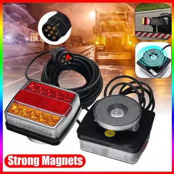 2 шт. 12 В магнитный светодиодный задний фонарь для грузовика, задний номерной знак, предупреждающий стоп-сигнал, сигнал для прицепа, каравана, кемпера, квадроцикла, лодки CHINA