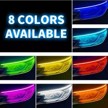 2 шт. 12 В светодиодная направляющая полоса фар для автомобиля дневные ходовые огни поворотники лампа DRL последовательное переключение 30 см/45 см/60 см