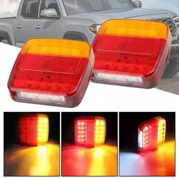 2 шт., 12 В, задний фонарь, указатель поворота, 26 светодиодов, задний фонарь, фонарь номерного знака автомобиля, задний фонарь заднего хода, стоп-сигнал, прицеп, грузовик, караван 2pcs