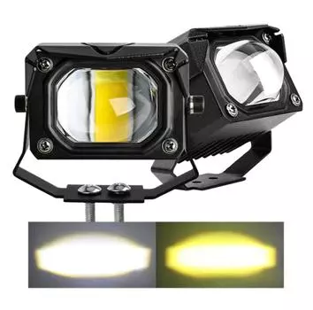 2 шт. 12D 3 100 Вт Светодиодная фара для мотоцикла 6000K 3000K Светодиодный рабочий свет Противотуманная фара 12000 лм для мотоциклов, скутеров, квадроциклов, автомобилей, грузовиков 12 В 24 В