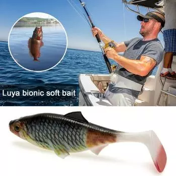 2 шт., 13,5 см/28 г, мягкая рыболовная приманка, Т-образная форма, весло с хвостом, реалистичные 3D глаза, искусственная приманка из ПВХ, приманка для пресной воды, соленая вода, окунь, форель B